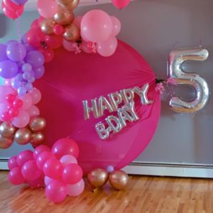 Gold round Metal balloon Arch