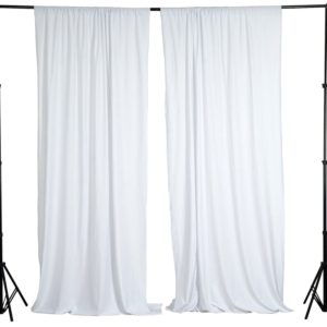White fire retardant polyester curtain panel backdrop with rod pocket