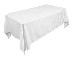 White polyester rectangular table cloth