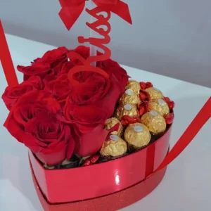 Red heart Bouquet (12 Roses)